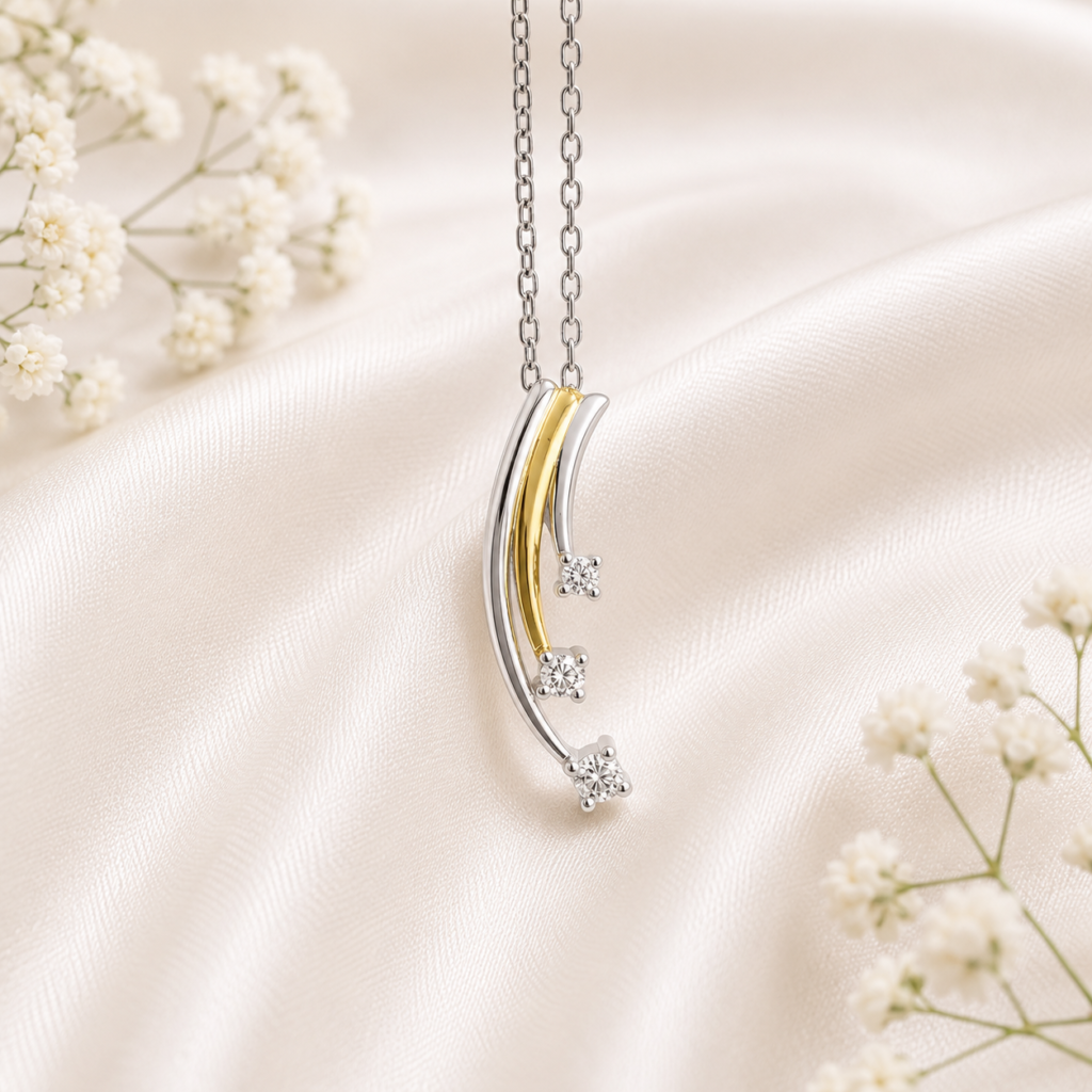 two tone cascade pendent